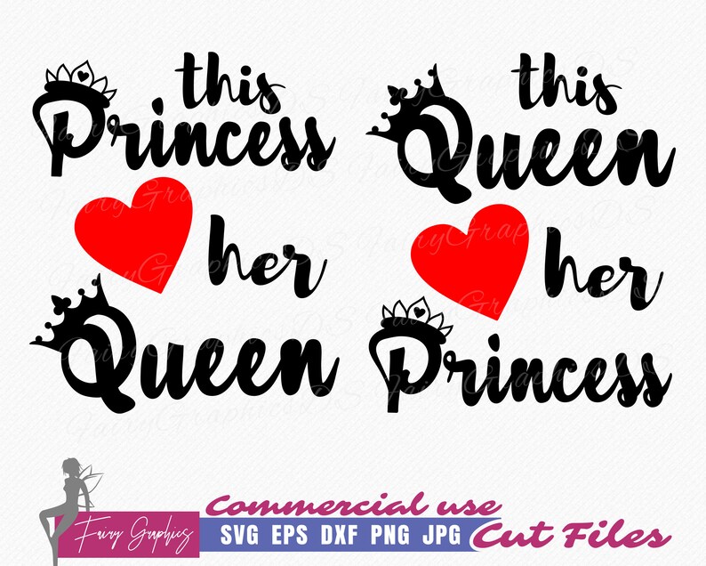 Queen Princess SVG Mother Daughter SVG Tshirts Love Mom Etsy