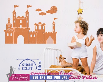 Castle SVG wall art | Princess Castle vector cutting and clipart files. Knight Castle, Magic Castle