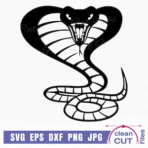 Cobra Snake SVG Cricut Silhouette wild Animal Clipart and vector cutting Digital file, png dxf eps