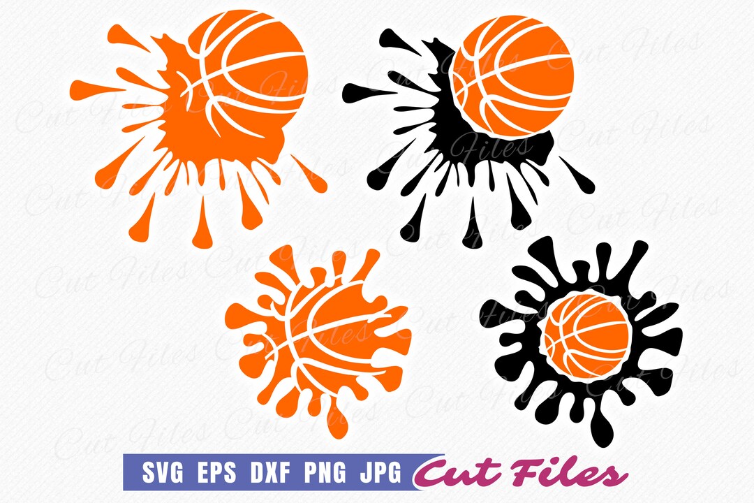 Basketball Splash SVG Bundle | Splashed Basketball Vector and Clipart ...