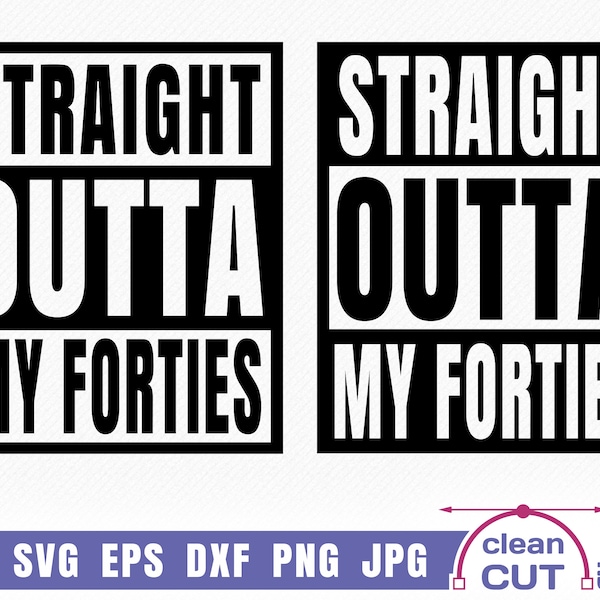 Straight Outta My Forties SVG, Straight Outta SVG, Straight Outta t-shirt svg, Cricut, Silhouette - svg, eps, dxf, png, jpg