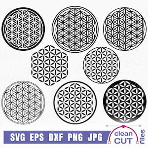 Flower of Life SVG - Kabbalah Symbol vector and clip art, Minimalist cutting files - commercial use svg