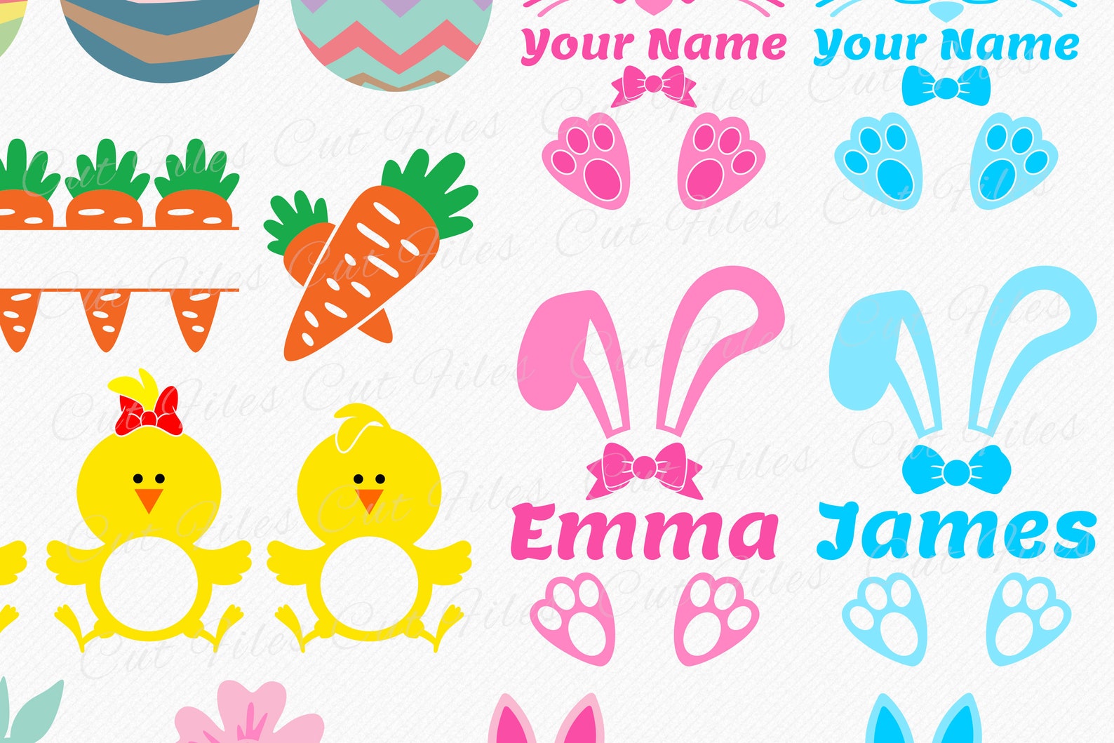 Easter SVG Bundle, Easter Frame SVG, Easter Egg Svg, Bunny Name Frame ...