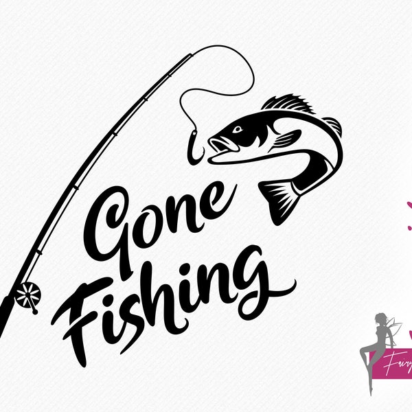 Gone Fishing SVG cut and clipart files, Funny Fishing t-shirt svg, Love Fishing SVG cutting and clipart files - commercial use