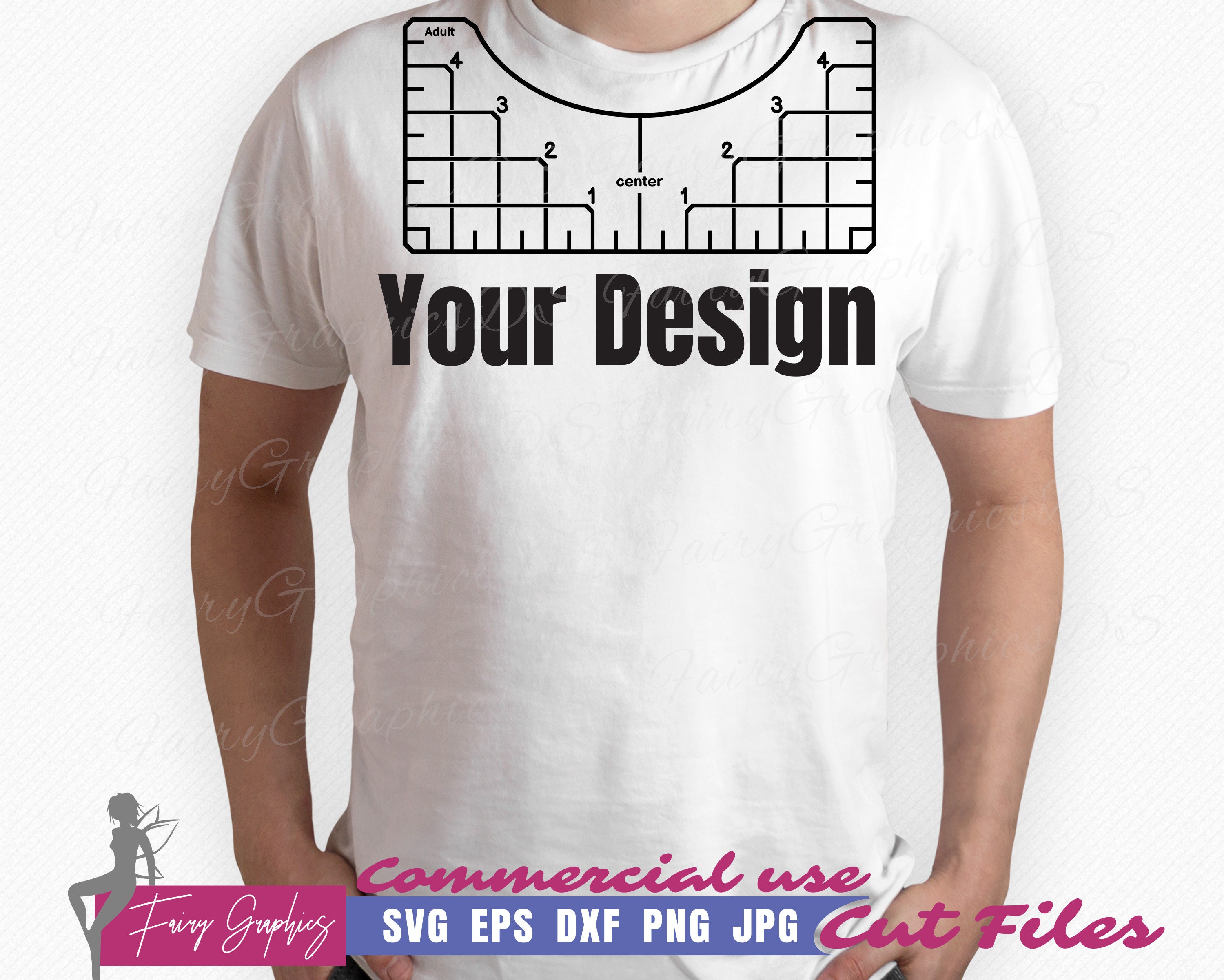 Tshirt Alignment Tool Printable PDF Template Alignment Ruler Etsy