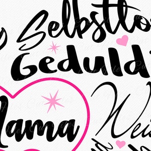 Mama Herz German Plotter File Mutter Geschenk SVG files auf deutsch german mama Zitat Design digital Download Cricut Silhouette Plotting image 4