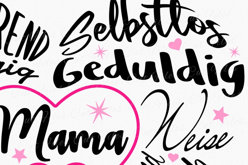 Mama Herz German Plotter File Mutter Geschenk SVG files auf deutsch german mama Zitat Design digital Download Cricut Silhouette Plotting image 4