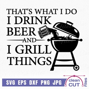 Bebo cerveza y hago parrilladas SVG, barbacoa svg, parrilla divertida SVG, diseño de parrilla de delantal, archivos de corte y clipart - uso comercial svg