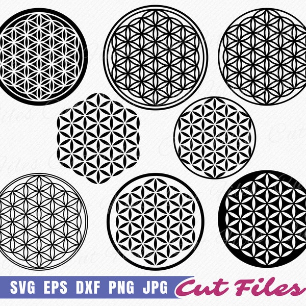 Flower of life SVG - Kabbalah Symbol vector and clip art, Minimalist cutting files - commercial use svg