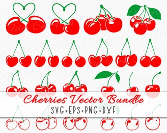 Cherries SVG Bundle, Cherry Vector and Clipart files