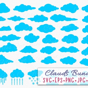 Clouds SVG Bundle | Clouds vector and clipart files, cutting files - commercial use svg