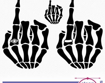 Skeleton Wedding Finger SVG, Engagement Rings SVG, Bride and Groom Wedding Fingers Vector Cut and Clipart files for Cricut, Silhouette