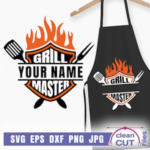 Grill Master SVG Ihre Name Schürze Grill SVG Design