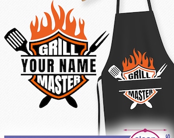 Grill Master SVG tu nombre Delantal Grill Diseño SVG