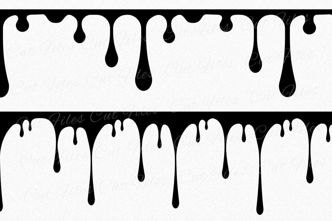 Dripping Borders SVG Vector, Seamless Dripping Elements Design, Paint ...