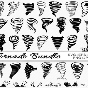 Tornado SVG Bundle Tornado Hurricane Cyclone Typhoon Twister Storm cutting and Clipart files Cricut Silhouette - commercial use svg