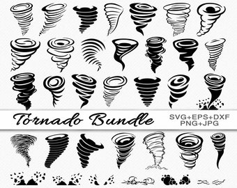 Paquete SVG de tornado, huracán, ciclón, tifón, tornado, tormenta, archivos de corte y clipart, Cricut Silhouette - uso comercial svg