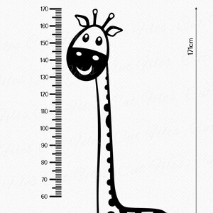 Giraffe Ruler Coloring Giraffe Growth Ruler Chart SVG Cutting and Clipart Files, Height Chart ...