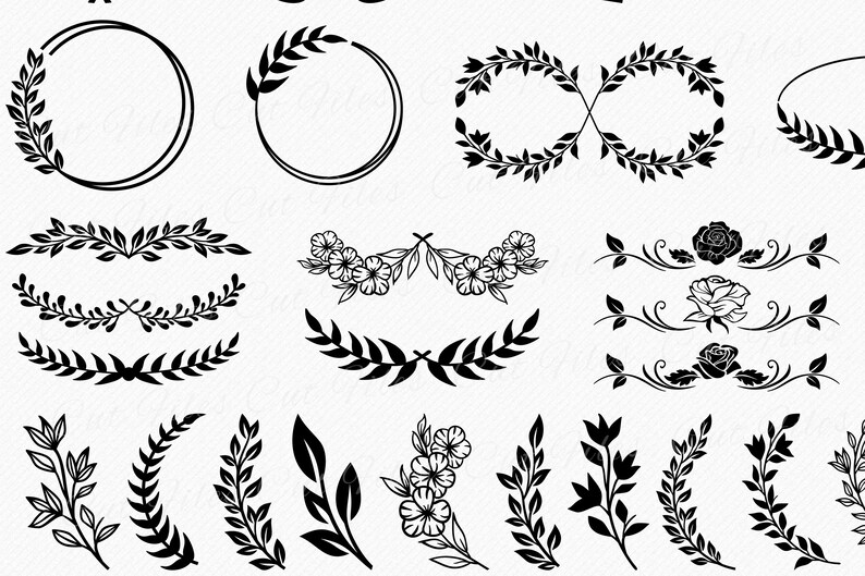Wreath SVG Bundle Floral Wreath Circle Wreath Vector Laurel - Etsy