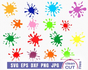 Pacote SVG de respingos de tinta Arquivos vetoriais e clipart de respingos de tinta / respingos coloridos - svg de uso comercial