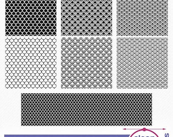 Mermaid Scale SVG Bundle, Seamless Transparent Black and White Mermaid scale Patterns Template cutting and clipart files, Mermaid texture