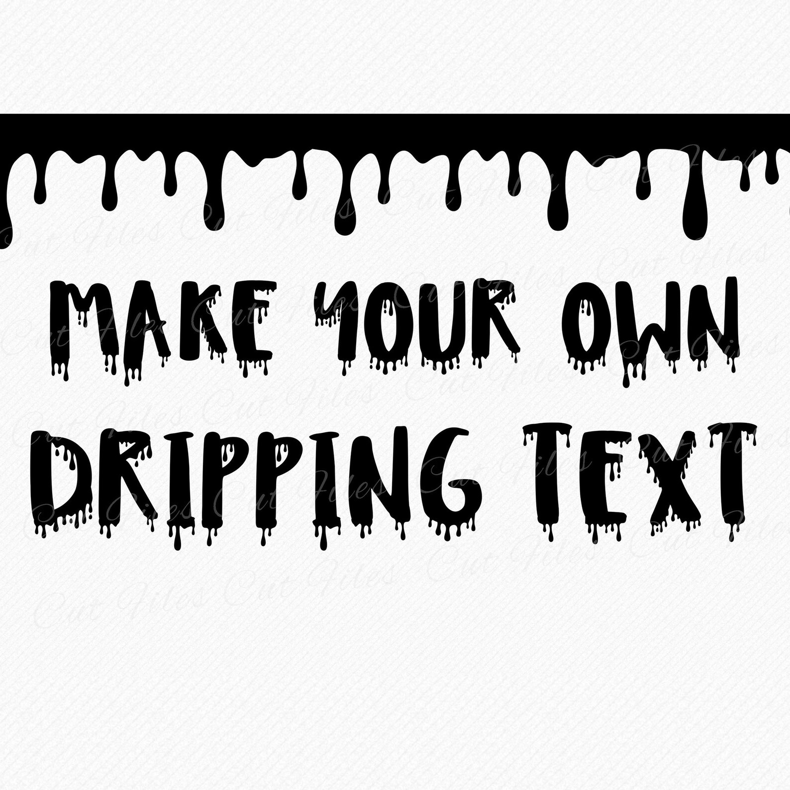 Dripping Elements SVG Vector, DIY Dripping Text Design, Drip Template ...