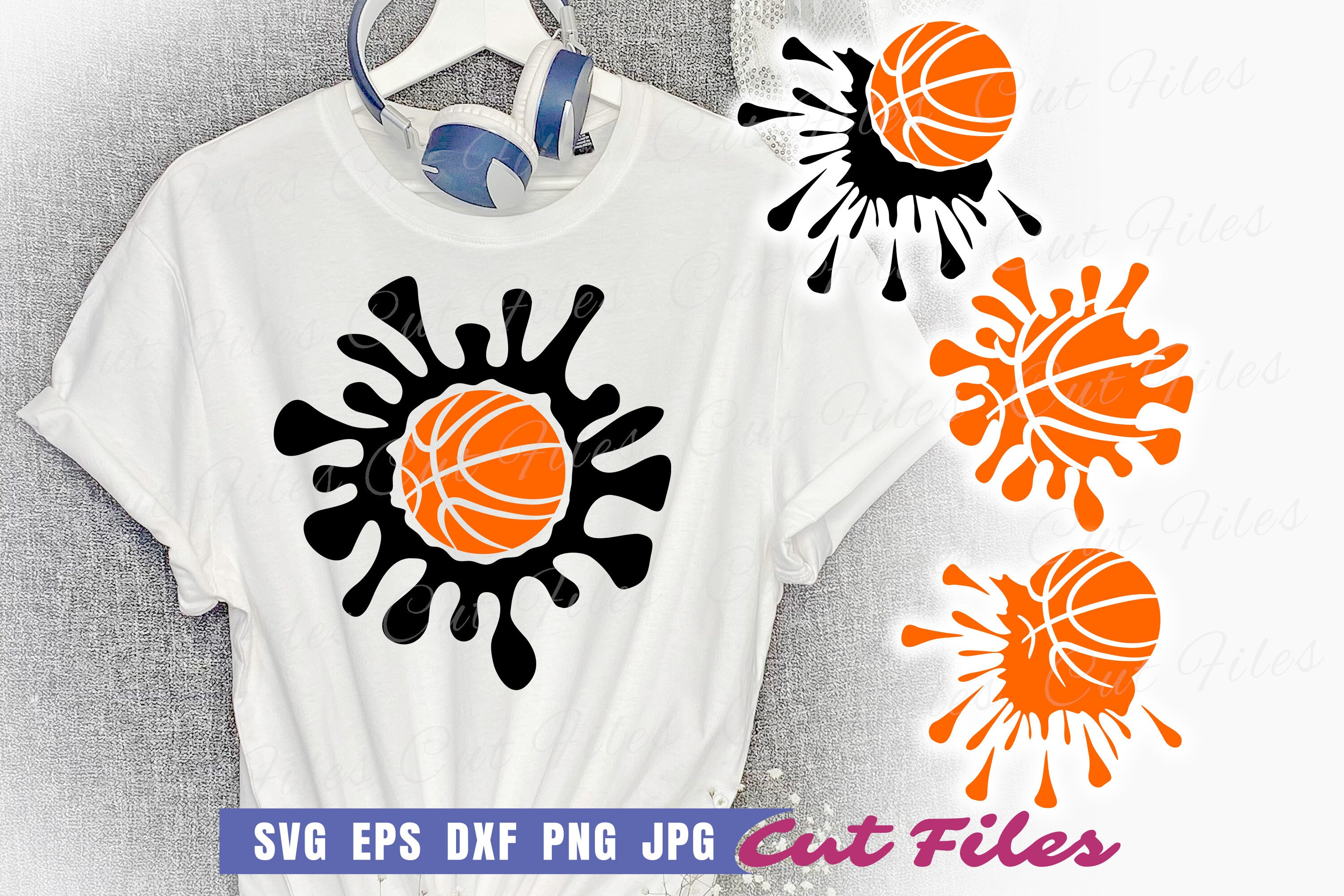 Basketball Splash SVG Bundle | Splashed Basketball Vector and Clipart ...