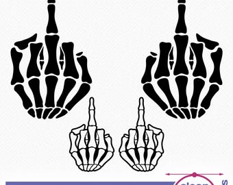 Skeleton middle finger SVG – Skeleton bone hand  – eps, png dxf, jpg, for cricut silhouette