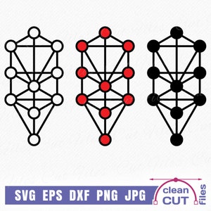 Кabbalah Тree of Life SVG - Kabbalah Symbol vector cutting and clip art files, Minimalist cutting files - png, svg, lasercut