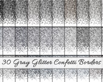 Bordi di coriandoli glitterati grigi / Immagini di sfondo sovrapposte glitterate 30 sfumature di grigio, Bordi di coriandoli glitterati grigi PNG, Clipart di coriandoli glitterati