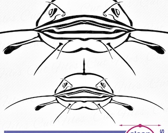 Wels Kopf SVG schneide Dateien, Katzenfischen Schablone, Auto Aufkleber Katzenfischen SVG Aufkleber, lustiges Fischen-t-shirt Design