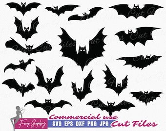 Halloween Bats SVG Bundle, Bats Vector Cutting and Clipart files - commercial use svg