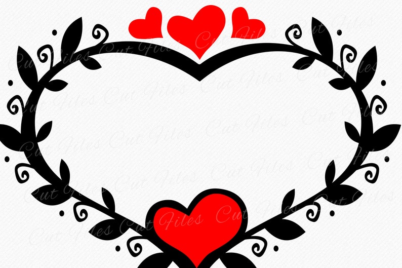 Heart Wreath SVG Heart Laurel Wreath Cut File Heart Floral - Etsy