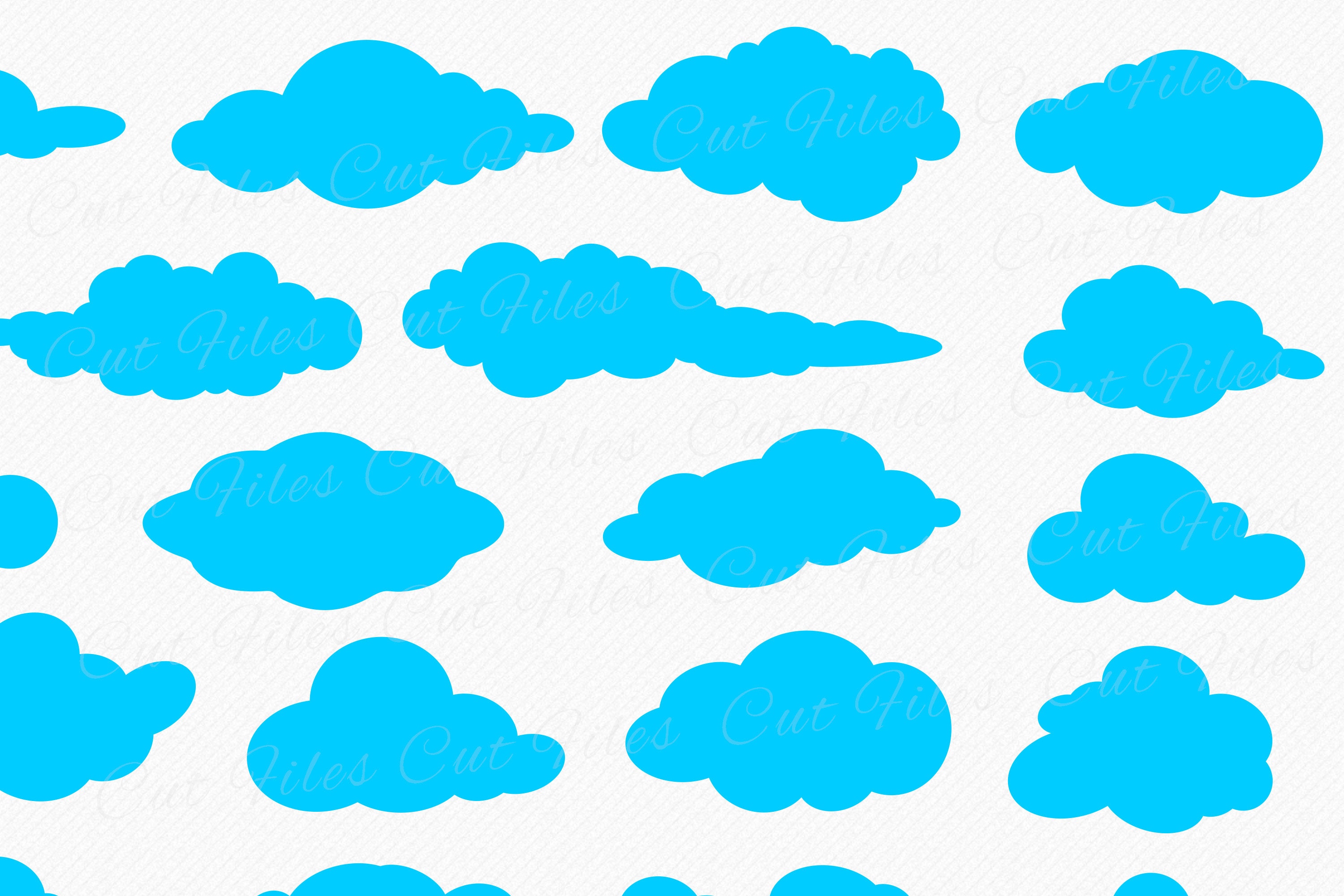 Clouds SVG Bundle | Clouds Vector and Clipart Files, Cutting Files ...