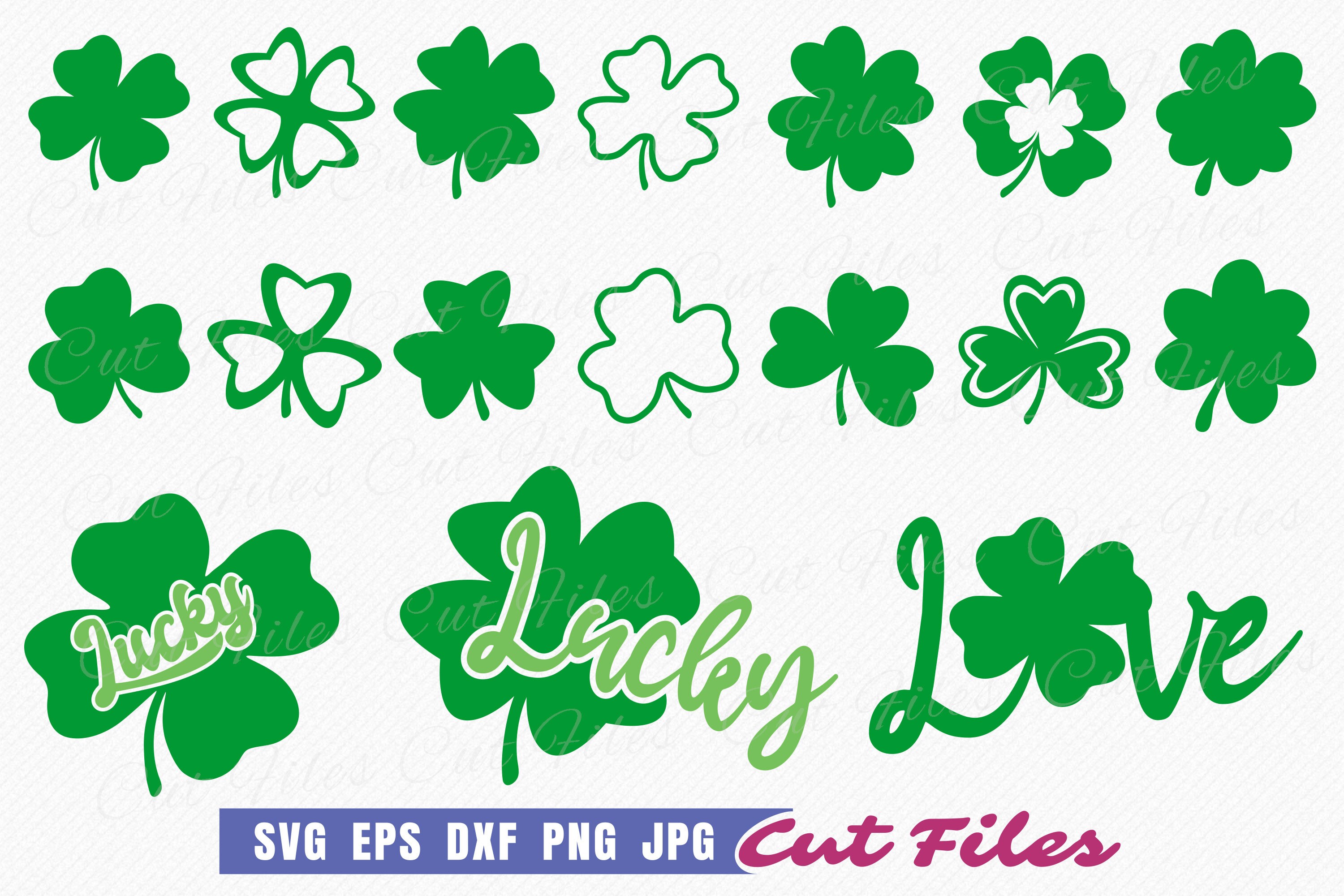 Shamrock SVG Bundle, Clover Leaf Template, Saint Patricks Day Svg, Four ...