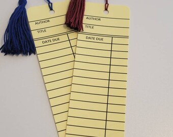 Library Card Bookmark with tassel