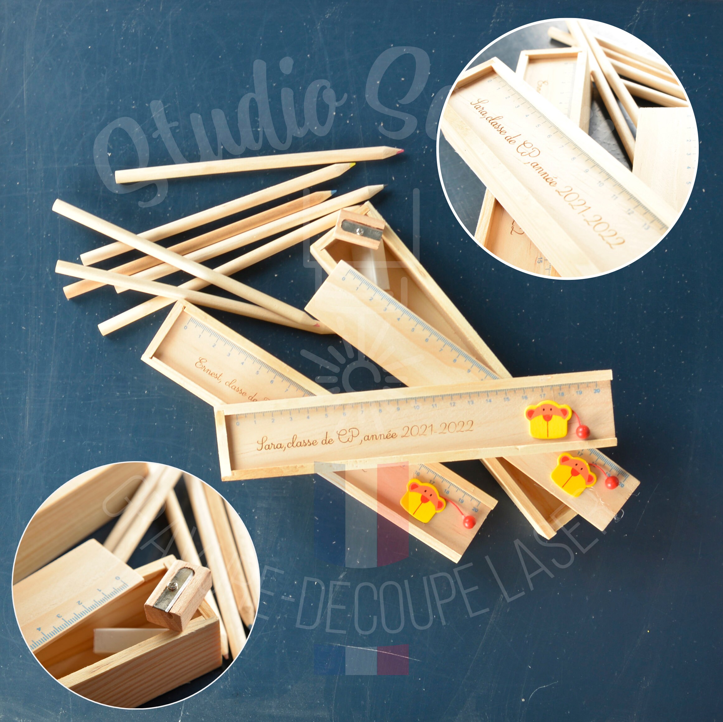 Plumier en Bois à Graver