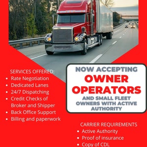 Customizable Freight Dispatcher Flyer - Trucking Business Flyer - Editable Logistic Flyer Template Instant Download, Trucking Services Flyer