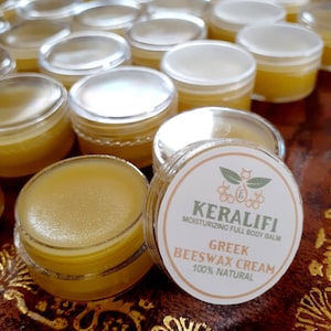 Handbalsem bijenwas, bijenwas lichaamsbalsem, natuurlijke huidverzorging, droge handen, natuurlijke vochtinbrengende crème, eczeembalsem, Griekse geschenken, kousvuller,