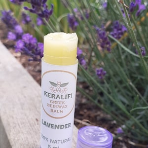 Beeswax Lavender Lip Balm: Natural Greek Keralifi Balm