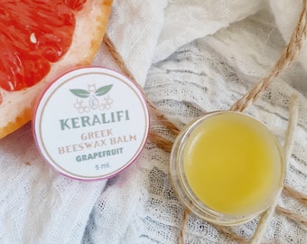 Citrus scented gift, sample size, hand body balm, natural skincare for dry hands, grapefruit balm, skincare gifts, Greek gifts, keralifi