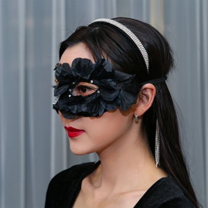 Sombre rétro déguisement masque de fête carnaval mode mascarade femme Halloween fête punk mascarade image 3