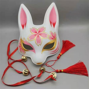 Half face rabbit mask hand-painted mask anime dance mask men and women Halloween mask, carnival