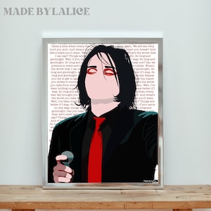 My Chemical Romance – Helena | Full Lyrics Print | Gallery Wall Art | A4 | Digital Print | Instant Download | Alternative | Emo | Rock