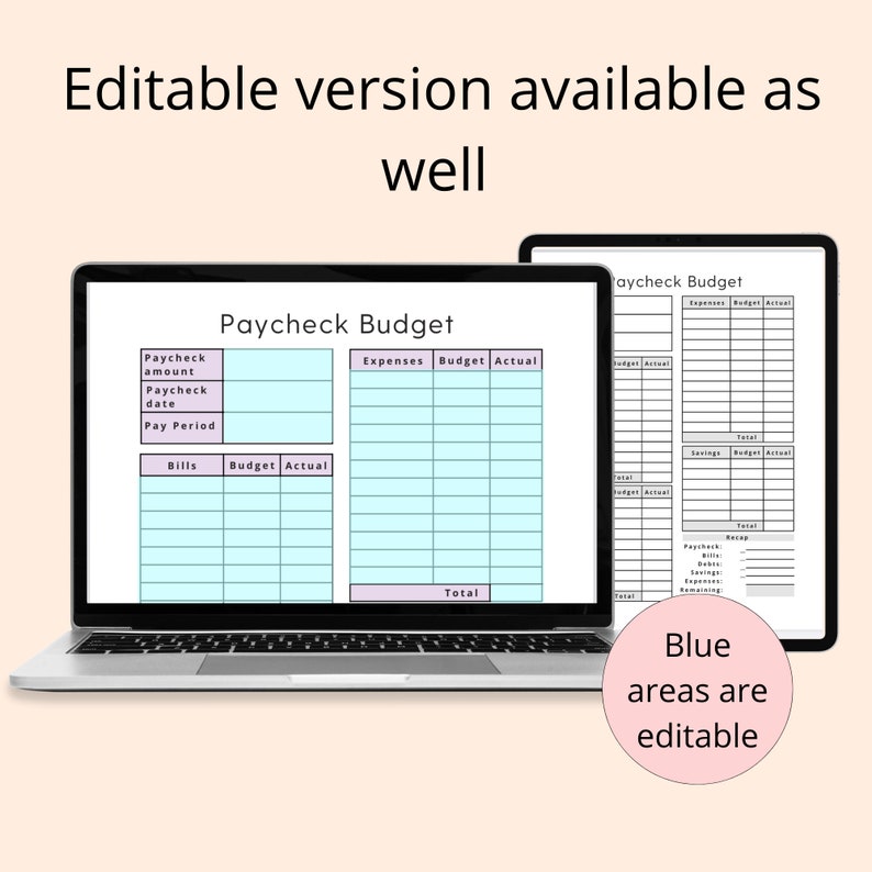 Paycheck Budget Planner Paycheck Planner Printable PDF Finance Tracker ...
