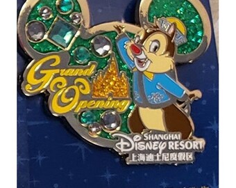 Disney Parks Exclusive Shanghai CHIP & DALE Grand Opening Pin LIMIT RELEASE 