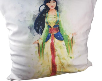 Mulan Dekokissenbezug Prinzessin Krieger Home Decor Sham Akzent Kissen Kissenbezug Weißer Reißverschluss Quadrat Abnehmbare Mitbringsel Geschenk Andenken