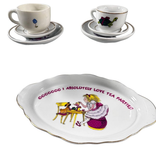 Eloise Tea Party Ceramic Cup Platter Classic Collection Saucer Dessert Plate Vintage Doll Tea Set
