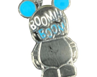 Disney Trading Pin Brooch Vinylmation Mickey Mouse Black Boom! Blue Boom! Lapel Hat Pin Badge