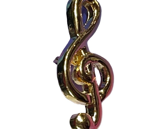 Treble Clef Lapel Pin Music Symbol Gold Enamel Accessories Accent Pin Party Favor Gift Keepsake Pin Memento Hobby Teacher